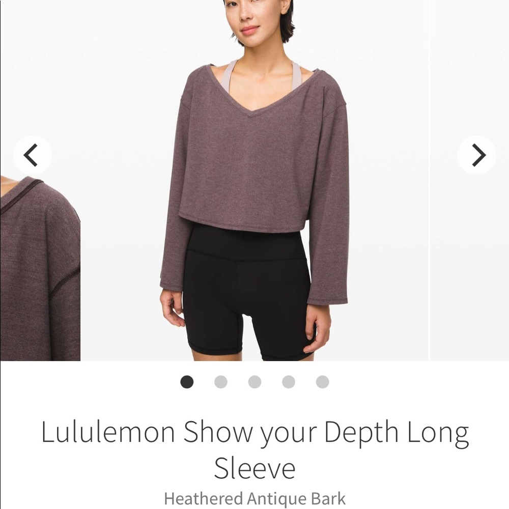 Lululemon Show your Depth Long Sleeve Heathered Antique Bark